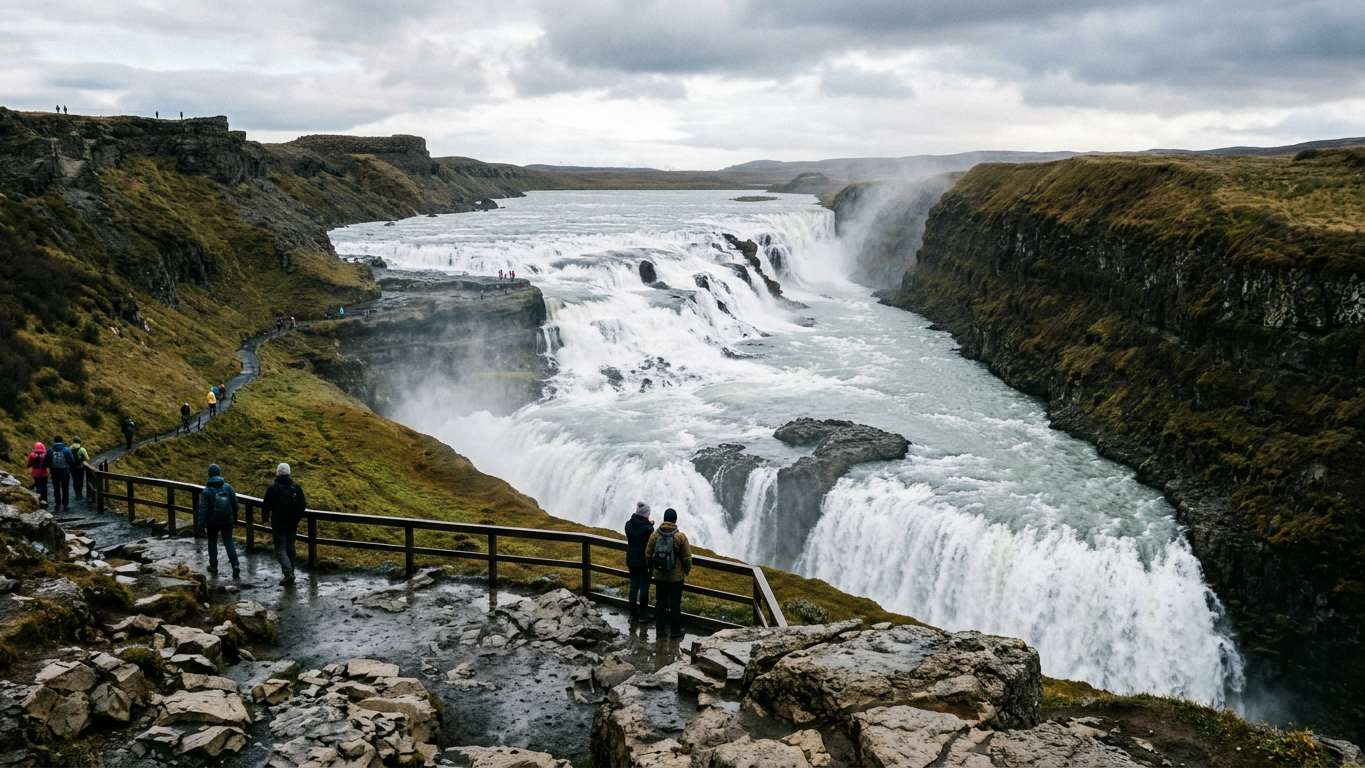 Visit Gullfoss: Iceland's Two-Stage Waterfall on the Golden Circle