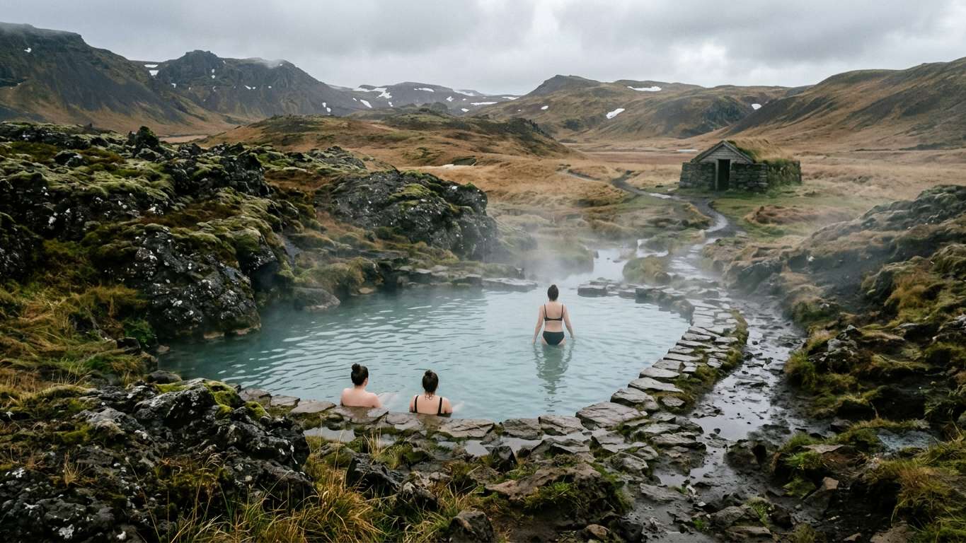 Geothermal Lagoons and Natural Hot Springs in Iceland