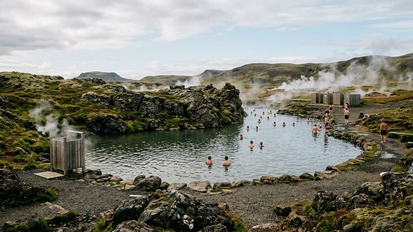 Iceland's Secret Lagoon: Natural Hot Spring at Flúðir